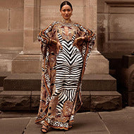 2022 African Print Boubou Free Size Women Chiffon Long Dress Batwing Sleeve Fashion Abaya for Women