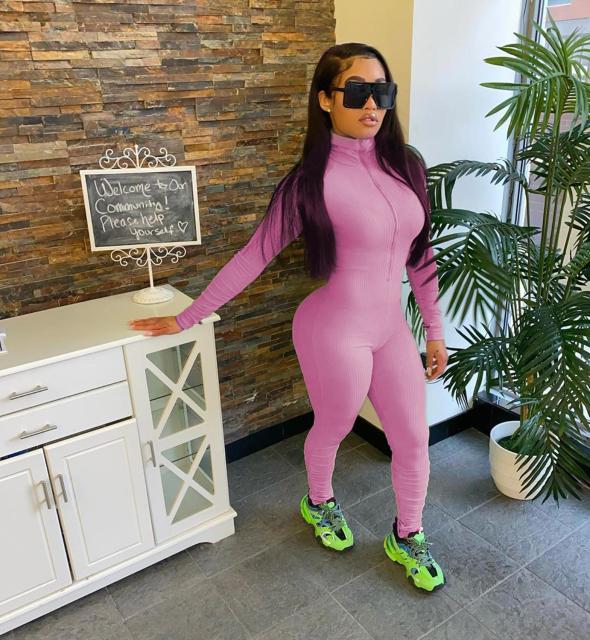 New Sexy Stand Neck Skinny Rompers Zippers Long Sleeve Print Womens Jumpsuit Streetwear Plus Size Ladies JOverals