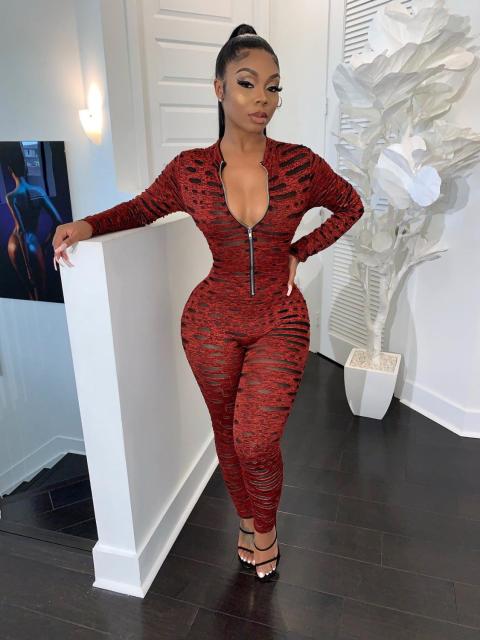 New Sexy Stand Neck Skinny Rompers Zippers Long Sleeve Print Womens Jumpsuit Streetwear Plus Size Ladies JOverals