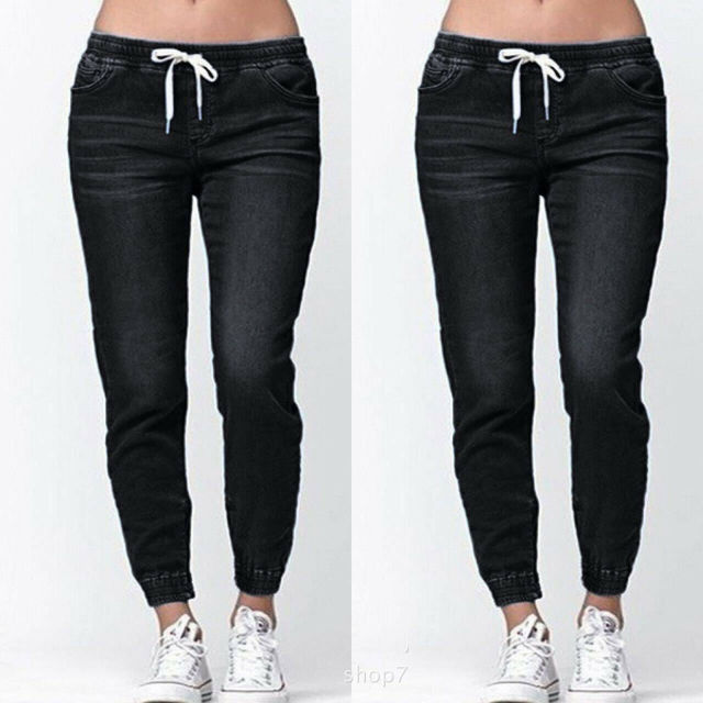 Casual Jogger Pants Elastic Sexy Skinny Pencil Jeans For Women Leggings Jeans High Waist Women's Denim Drawstring Pants