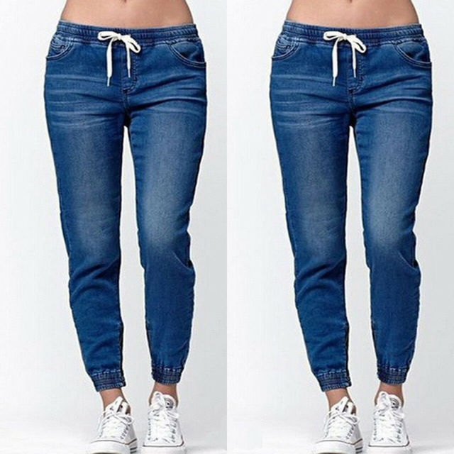 Casual Jogger Pants Elastic Sexy Skinny Pencil Jeans For Women Leggings Jeans High Waist Women's Denim Drawstring Pants