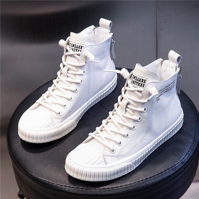 Genuine Leather Platform Sneakers For Women Spring Casual Little White Shoes Ladies High Gang Vulcanized Shoes Flats