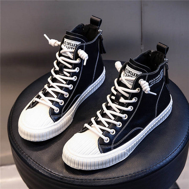 Genuine Leather Platform Sneakers For Women Spring Casual Little White Shoes Ladies High Gang Vulcanized Shoes Flats
