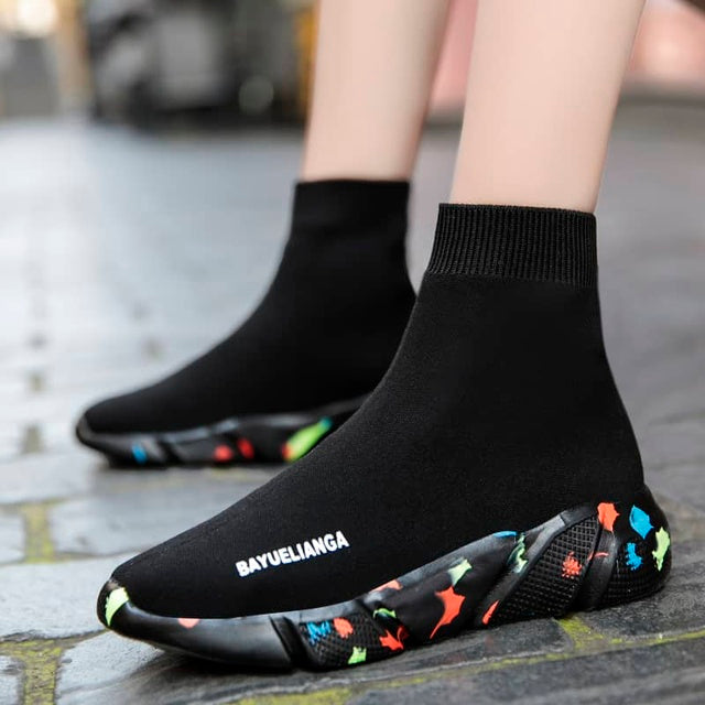 MWY Socks Running Shoes Women's Sneakers Sports Shoes for Women Man Breathable Casual Elasticity Platform Vulcanize Ankle Boots