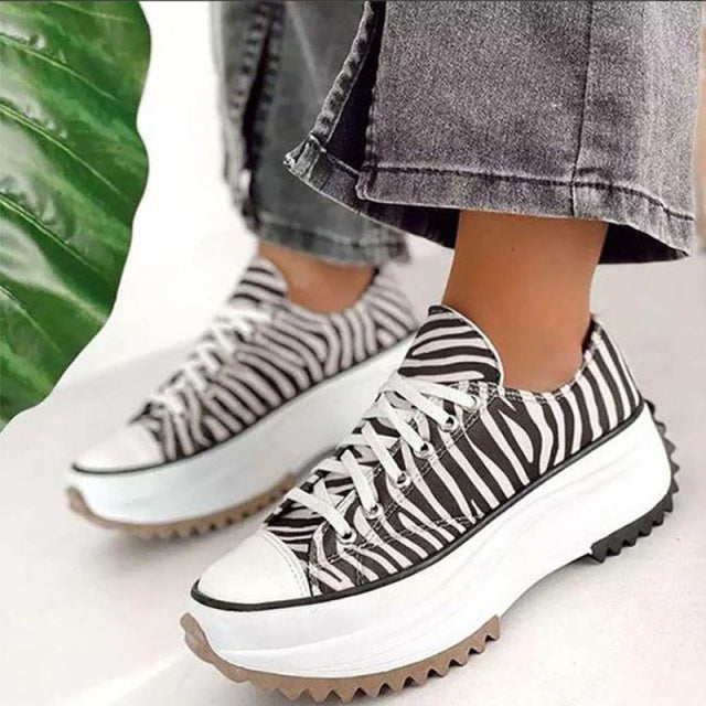 New Women's Vulcanize Shoes Fashion Platform High Canvas Shoes Casual Sports Shoes Ladies Comfortable Lace Up Sneakers women