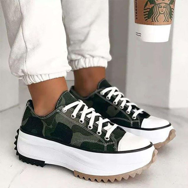 New Women's Vulcanize Shoes Fashion Platform High Canvas Shoes Casual Sports Shoes Ladies Comfortable Lace Up Sneakers women