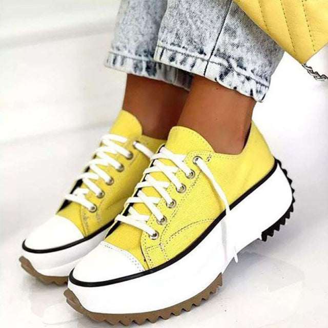 New Women's Vulcanize Shoes Fashion Platform High Canvas Shoes Casual Sports Shoes Ladies Comfortable Lace Up Sneakers women