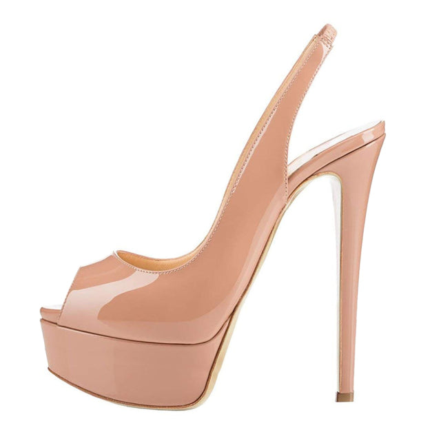 LOSLANDIFEN New 14CM Platform Super High Heels For Woman Sexy Open Toe Sandals Gladiator Party Dress Women Shoes Plus Size 42