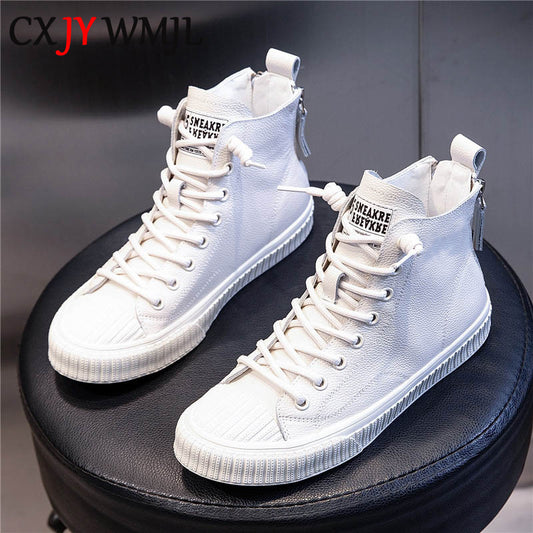 Genuine Leather Platform Sneakers For Women Spring Casual Little White Shoes Ladies High Gang Vulcanized Shoes Flats