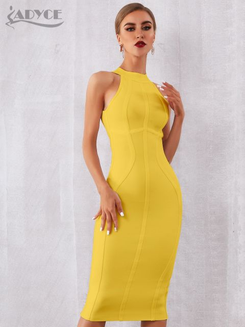 New Summer White Women Bodycon Bandage Dress Elegant Tank Sexy Sleeveless Club Celebrity Evening Runway Party Dresses
