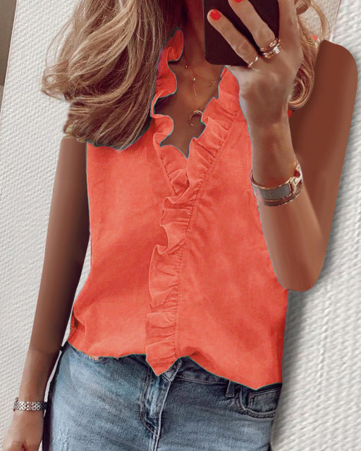 PlusSister 2022 Spring Elegant Ruffles Women Shirt Blouses Casual V Neck Long Sleeve Loose Female Tunic White Blouses For Women