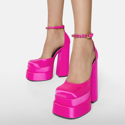 Summer Sexy Women's Party Nightclub Shoes Banquet Platform Sandals Women Shoes Super High Heels Wedding Shoes Plus Size 35-43