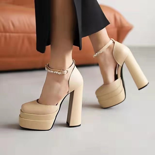 Summer Sexy Women's Party Nightclub Shoes Banquet Platform Sandals Women Shoes Super High Heels Wedding Shoes Plus Size 35-43